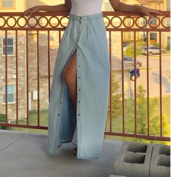 NWT Pistola BAEZ BLUE CHAMBRAY MAXI SKIRT - Picture 5 of 6